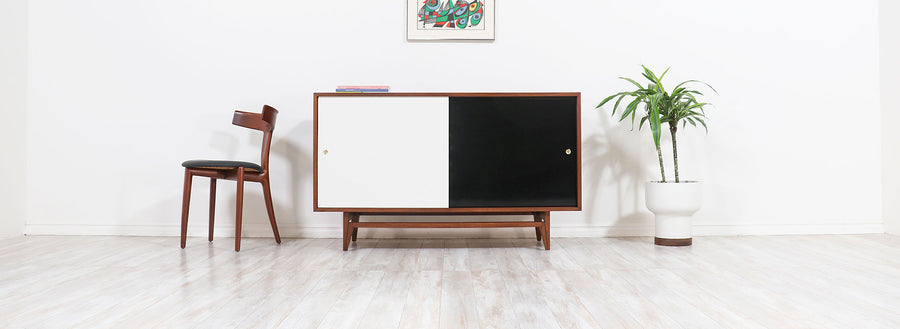 John Keal Multi-Color Credenza with Reversible Doors for Brown Saltman