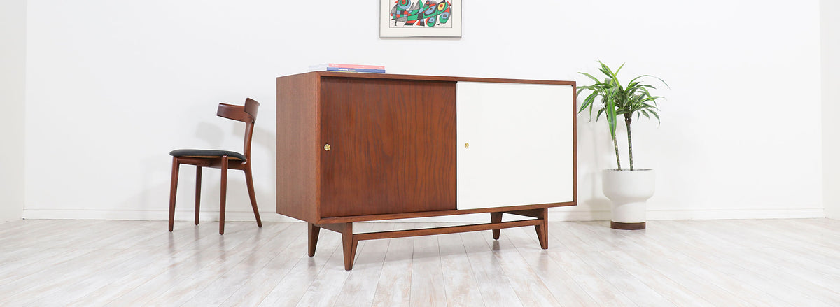 John Keal Multi-Color Credenza with Reversible Doors for Brown Saltman