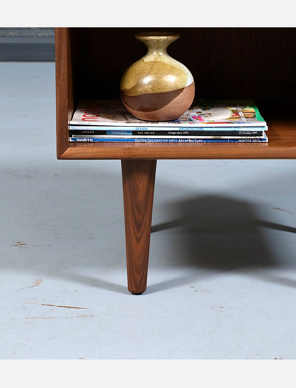 Norwegian Modern Walnut Night Stands w/ Bookcase for Westnofa