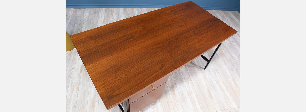 Florence Knoll Executive Walnut Desk