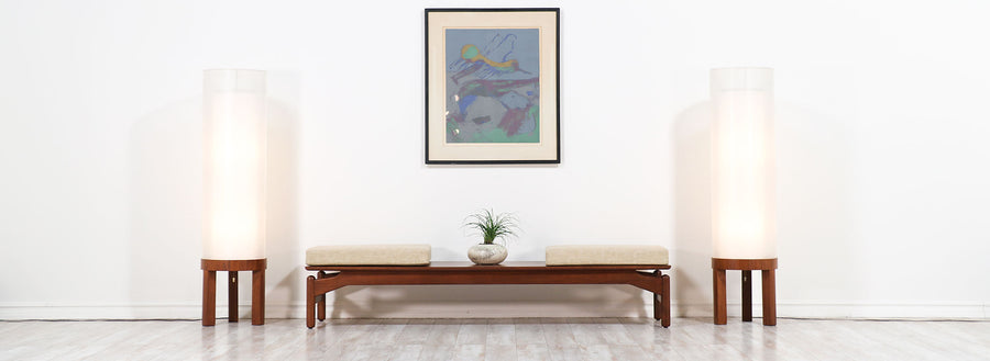 Mid-Century Modern Column Style Floor Lamps by Modeline