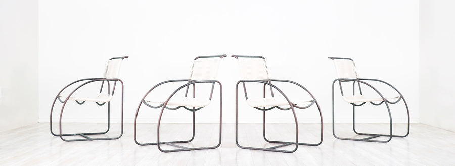 Kipp Stewart Tubular Bronze Armchairs for Terra