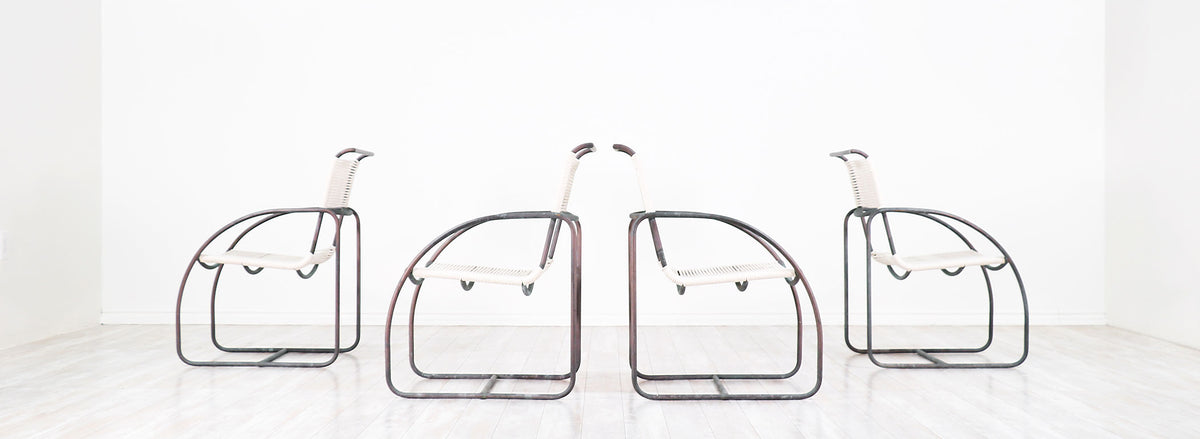 Kipp Stewart Tubular Bronze Armchairs for Terra