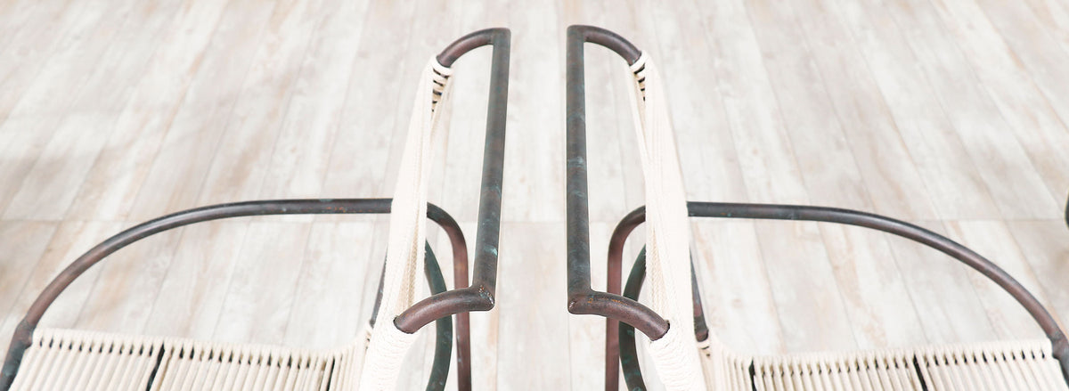 Kipp Stewart Tubular Bronze Armchairs for Terra