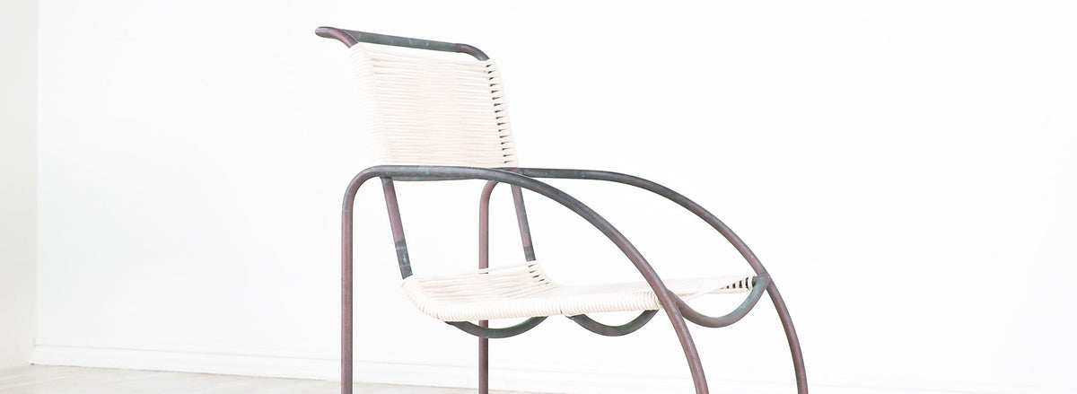 Kipp Stewart Tubular Bronze Armchairs for Terra