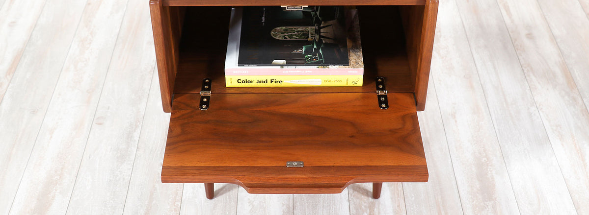John Caldwell Walnut Night Stands for Brown & Saltman