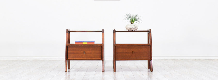 John Keal Two-Tier Night Stands for Brown Saltman 