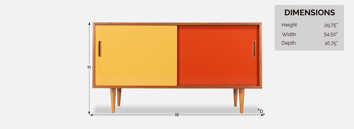 Danish Modern Teak & Lacquered Credenza by Carlo Jensen for Hundevad & Co.