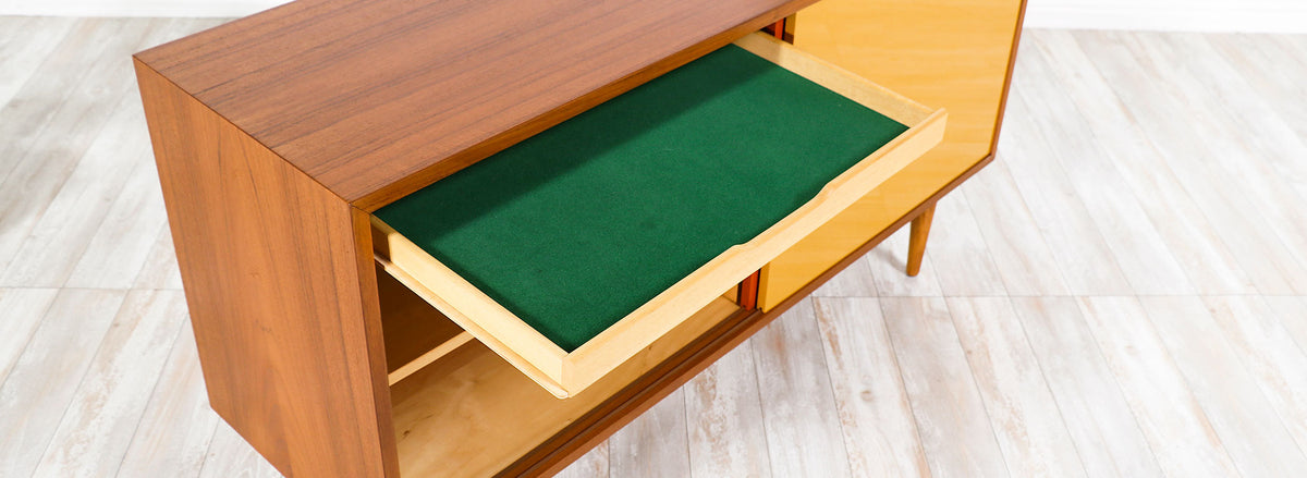 Danish Modern Teak & Lacquered Credenza by Carlo Jensen for Hundevad & Co.