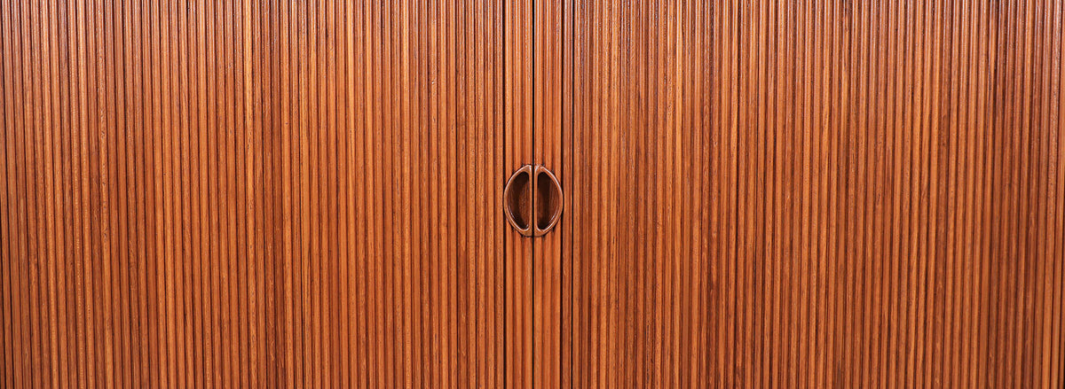 Peter Hvidt & Orla Mølgaard-Nielsen Tambour-Door Credenza for Søborg Møbelfabrik