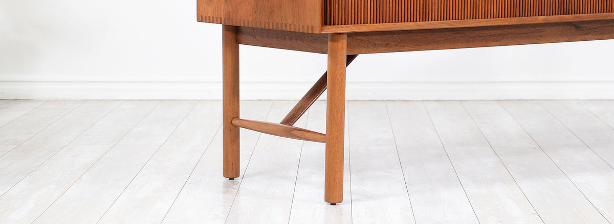 Peter Hvidt & Orla Mølgaard-Nielsen Tambour-Door Credenza for Søborg Møbelfabrik