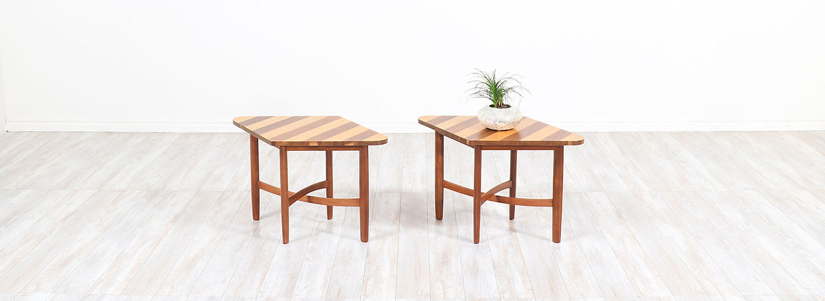 Barney Flagg "Parallel" Multi-Wood Side Tables for Drexel