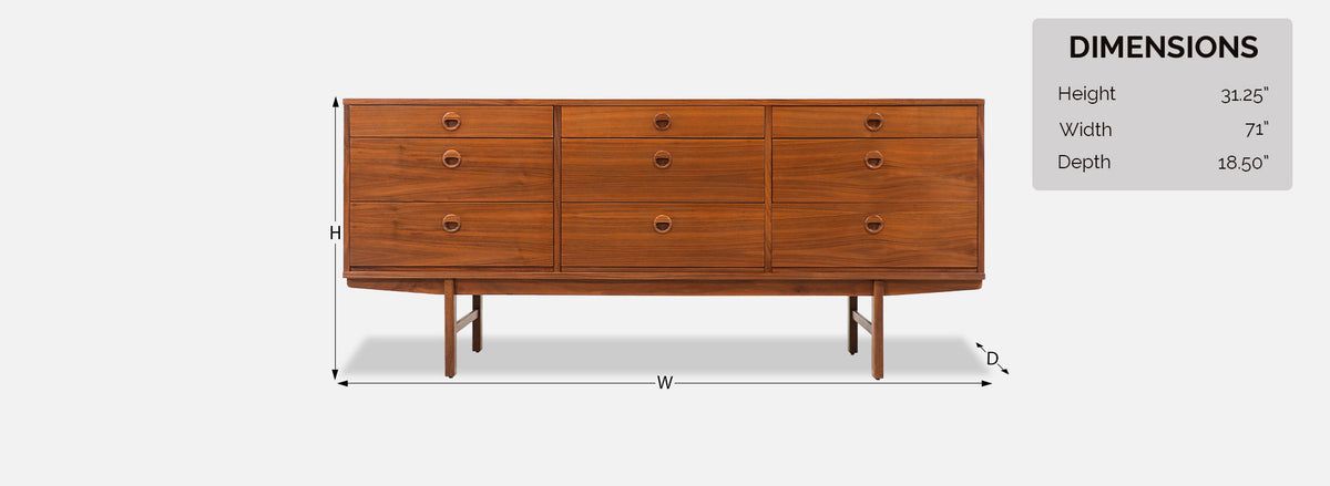 Yngve Ekstrom Model-515 Walnut Dresser for Dux