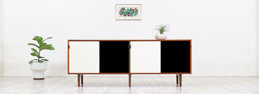 Florence Knoll Two-Tone Lacquered & Walnut Credenza