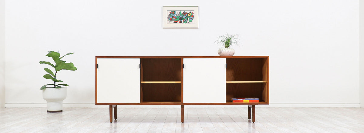 Florence Knoll Two-Tone Lacquered & Walnut Credenza