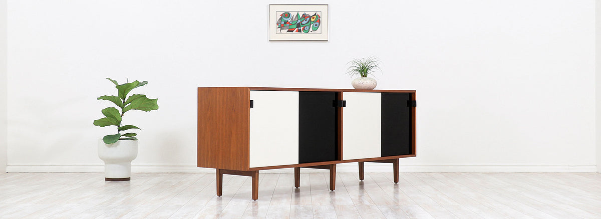 Florence Knoll Two-Tone Lacquered & Walnut Credenza