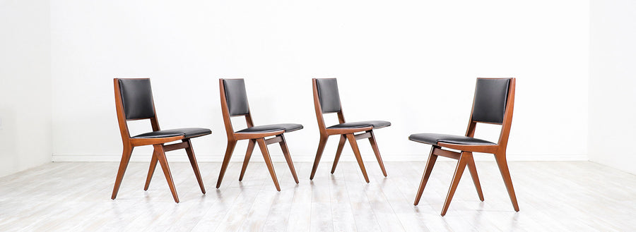 Set of 4 Rare Dan Johnson Dining Chairs for Hayden Hall Furniture
