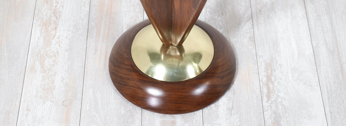 Mid-Century Modern Sculpted Walnut Floor Lamp by Modeline 9