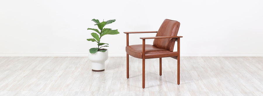 Sven Ivar Dysthe Model-496 Walnut & Leather Armchair for Dokka Møbler 