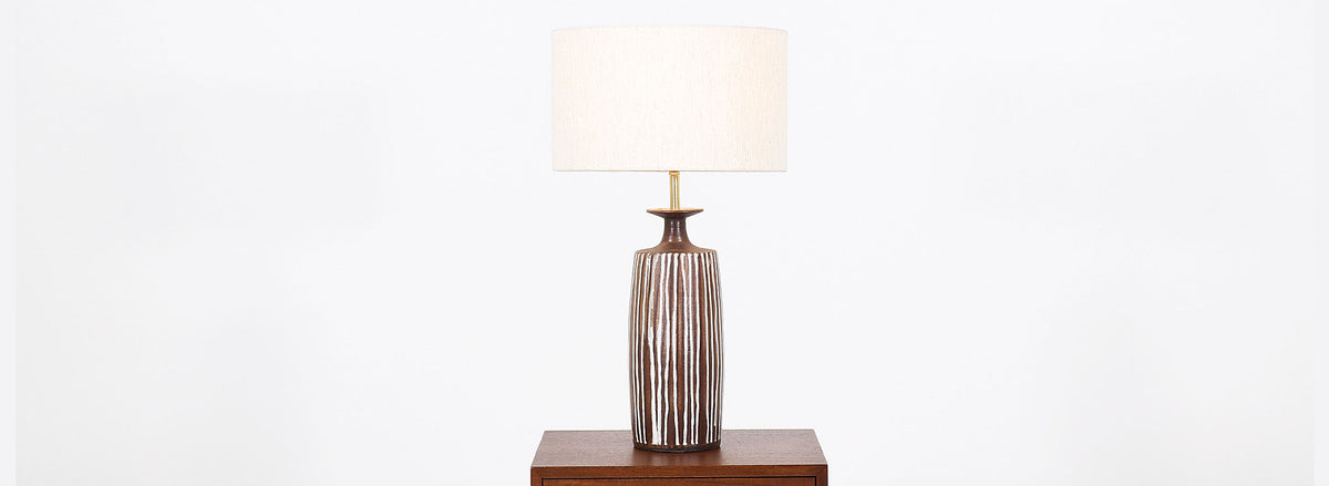 Mid-Century Glazed Ceramic Table Lamp
