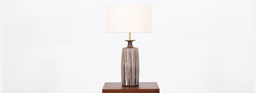 Mid-Century Glazed Ceramic Table Lamp