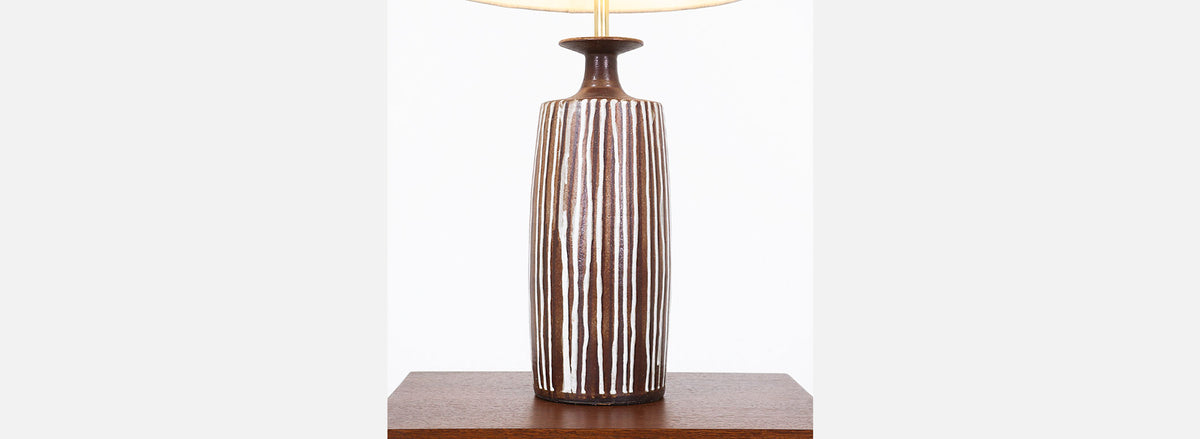 Mid-Century Glazed Ceramic Table Lamp
