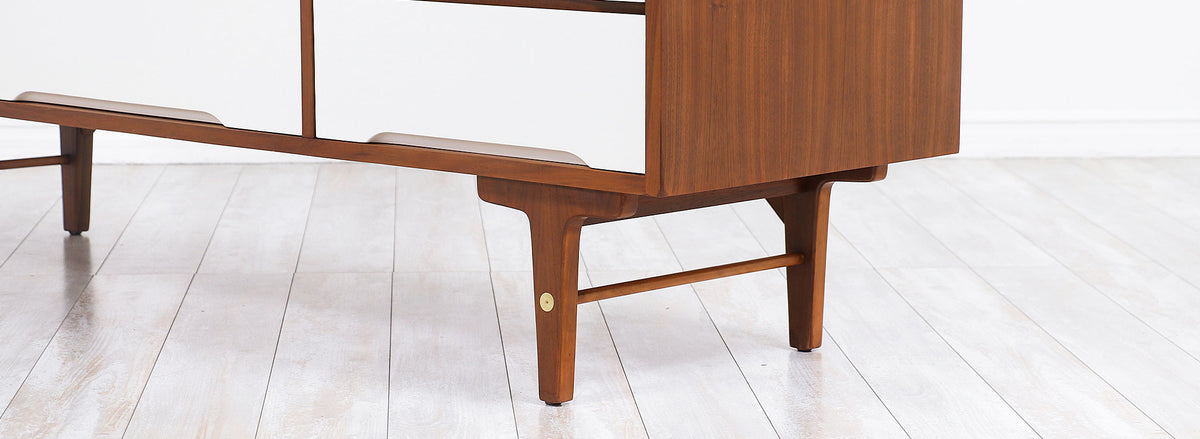 Mid-Century Modern Two-Tone Lacquered & Walnut Dresser