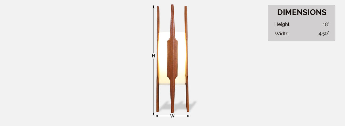 Mid-Century Petite Sculpted Walnut Table Lamp