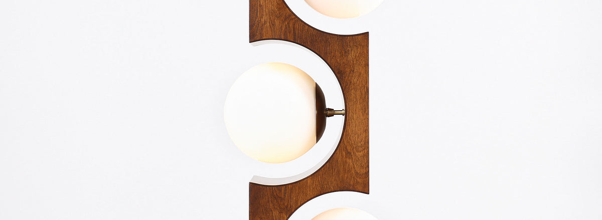Mid-Century Geometric 3-Globe Floor Lamp by Modeline
