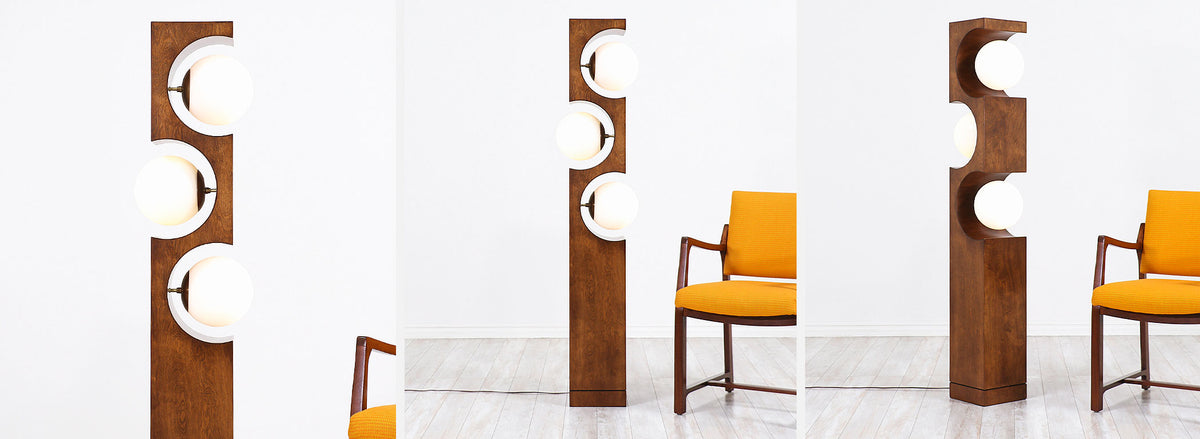 Mid-Century Geometric 3-Globe Floor Lamp by Modeline