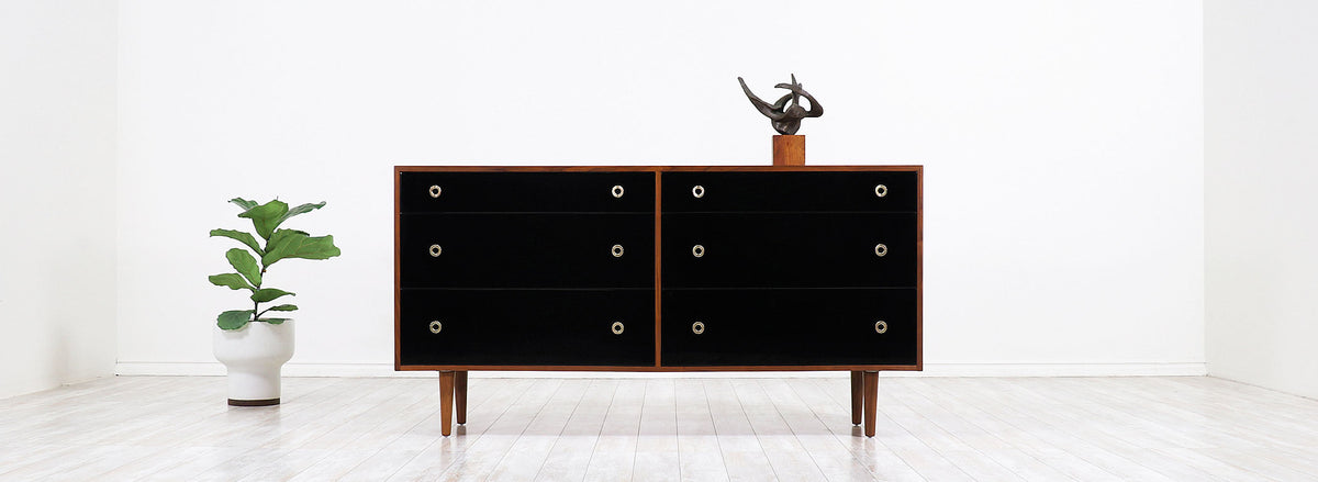 Greta M. Grossman Two-Tone Lacquered & Walnut Dresser for Glenn of California
