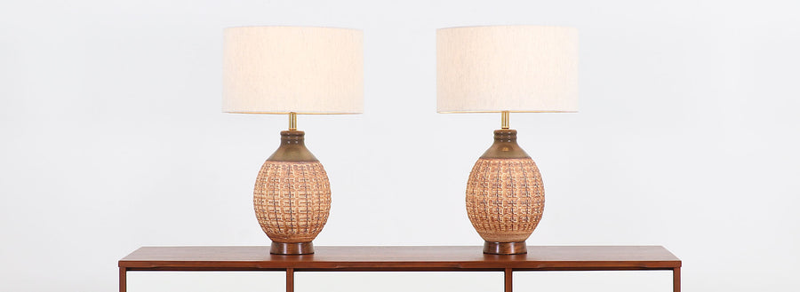 Bob Kinzie “N-Series” Ceramic Table Lamps for Affiliated Craftsmen