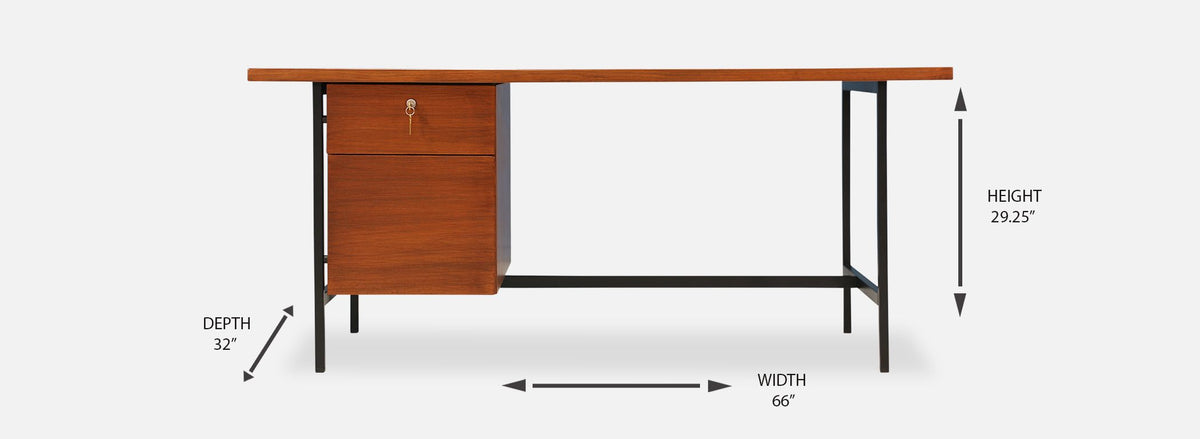 Florence Knoll Executive Walnut Desk