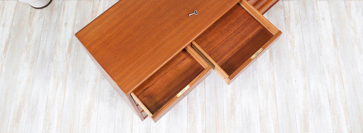 Danish Modern Teak 9-Drawer Dresser