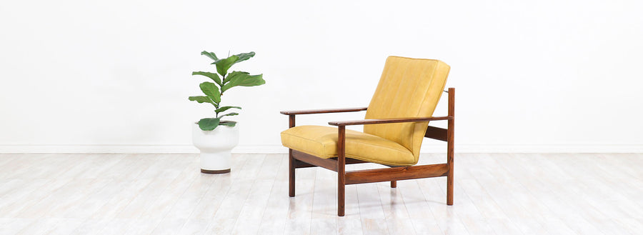Sven Ivar Dysthe Model-1001 Rosewood & Leather Lounge Chair for Dokka Møbler