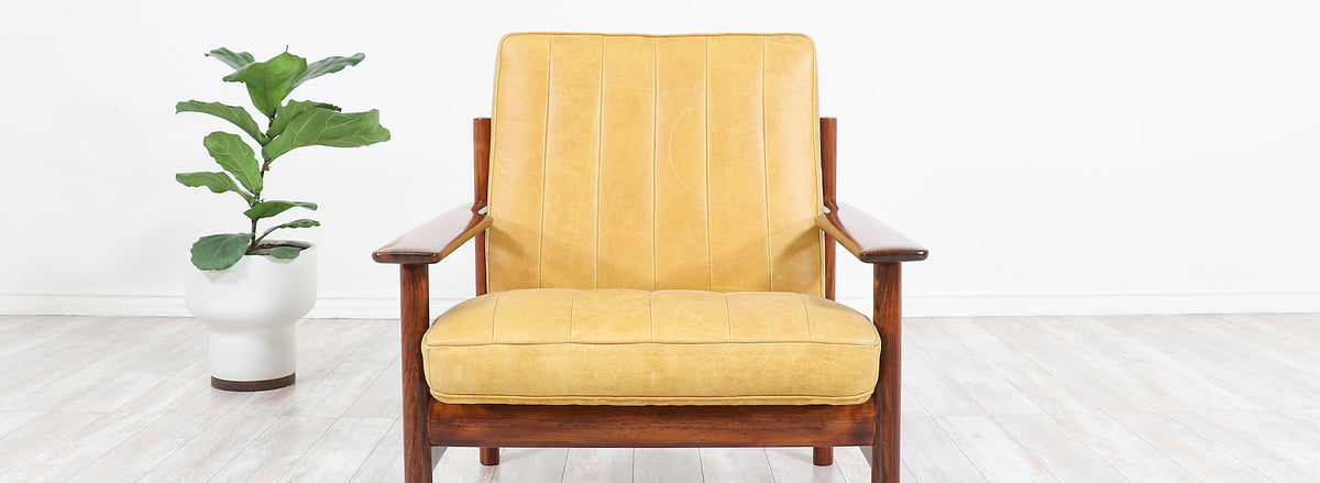Sven Ivar Dysthe Model-1001 Rosewood & Leather Lounge Chair for Dokka Møbler