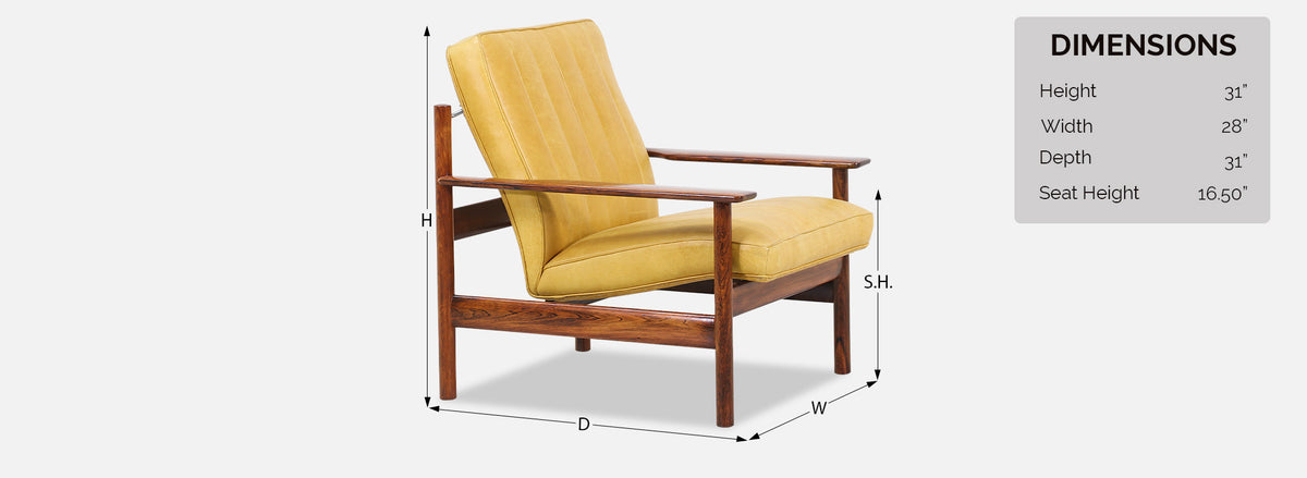 Sven Ivar Dysthe Model-1001 Rosewood & Leather Lounge Chair for Dokka Møbler