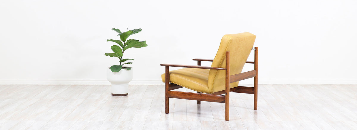 Sven Ivar Dysthe Model-1001 Rosewood & Leather Lounge Chair for Dokka Møbler