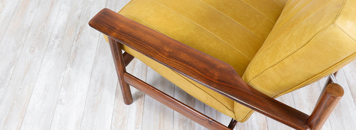Sven Ivar Dysthe Model-1001 Rosewood & Leather Lounge Chair for Dokka Møbler