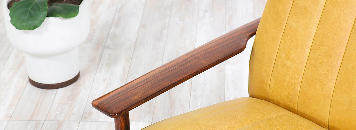 Sven Ivar Dysthe Model-1001 Rosewood & Leather Lounge Chair for Dokka Møbler