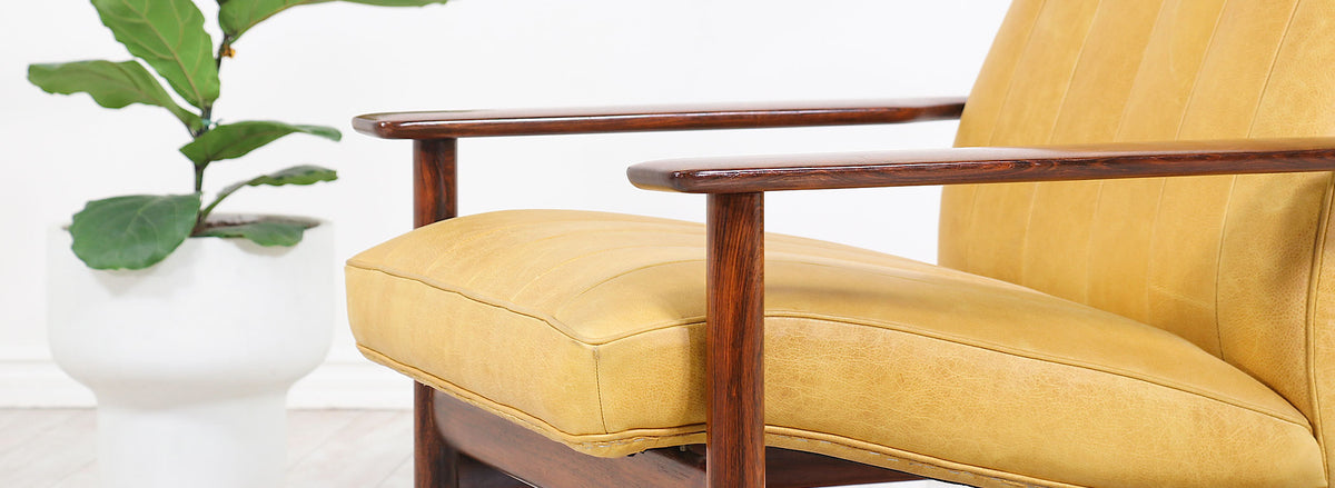 Sven Ivar Dysthe Model-1001 Rosewood & Leather Lounge Chair for Dokka Møbler