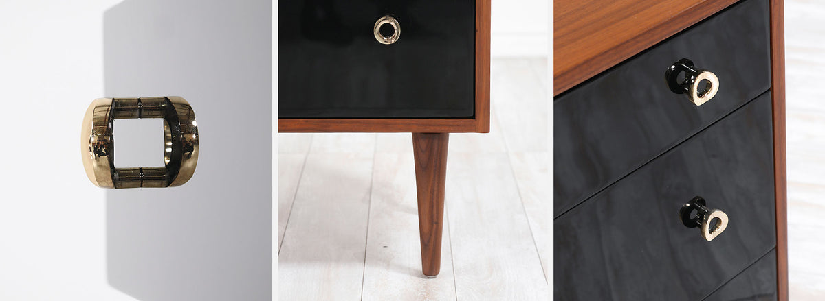 Pair Greta M. Grossman Two-Tone Lacquered & Walnut Chests for Glenn of California