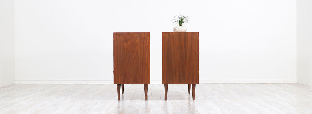 Pair Greta M. Grossman Two-Tone Lacquered & Walnut Chests for Glenn of California