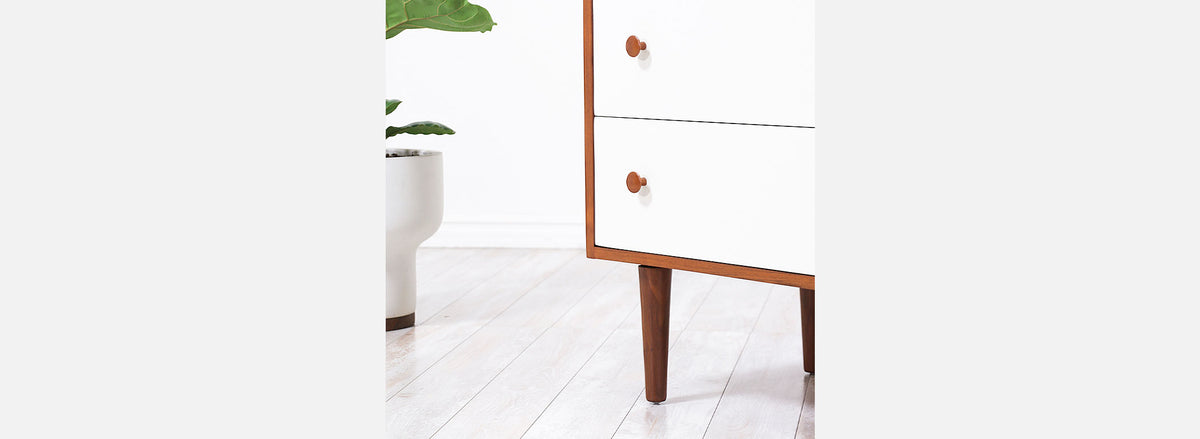Milo Baughman Two-Tone Lacquered & Walnut Chest of Drawers for Glenn of California