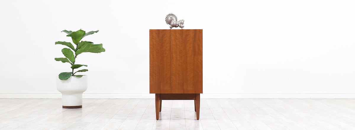 Mid-Century Modern Chest with Lacquered Bowtie Style Drawers