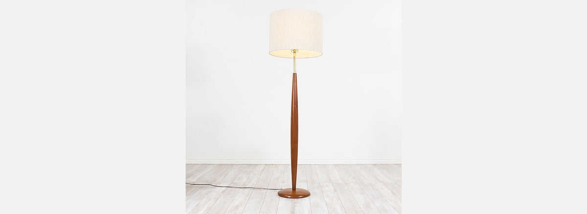 Mid-Century Walnut Floor Lamp