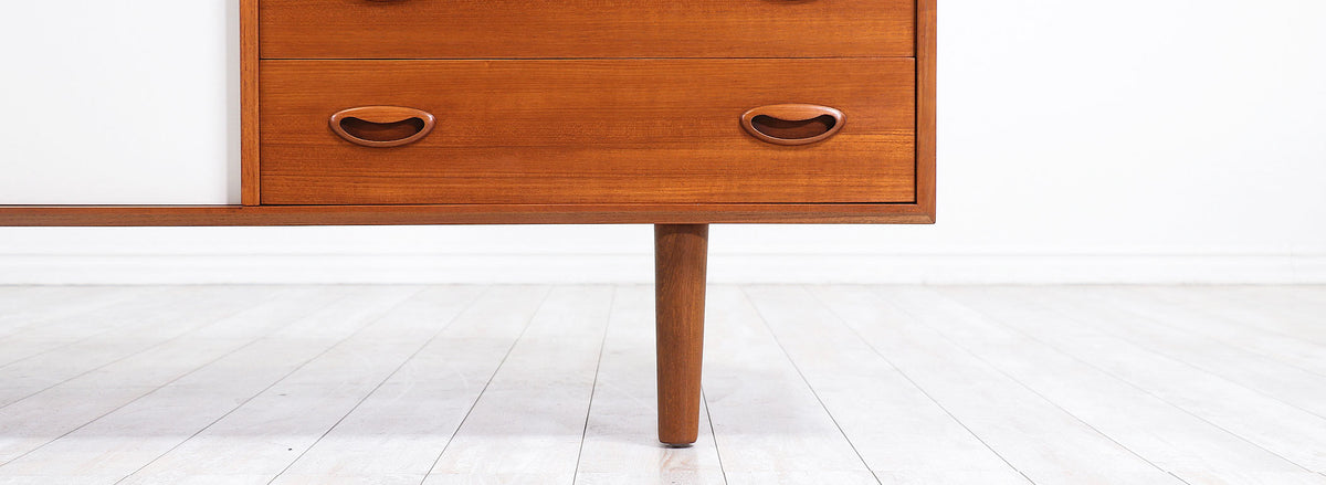 Johannes Andersen Teak Credenza with Lacquered Doors for Georg Pedersens