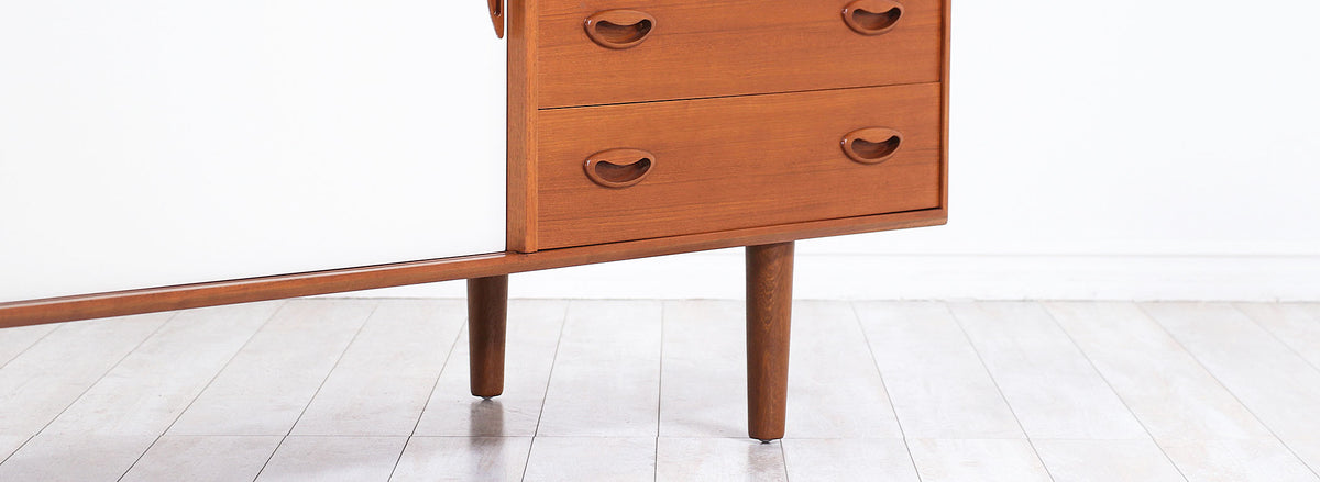 Johannes Andersen Teak Credenza with Lacquered Doors for Georg Pedersens