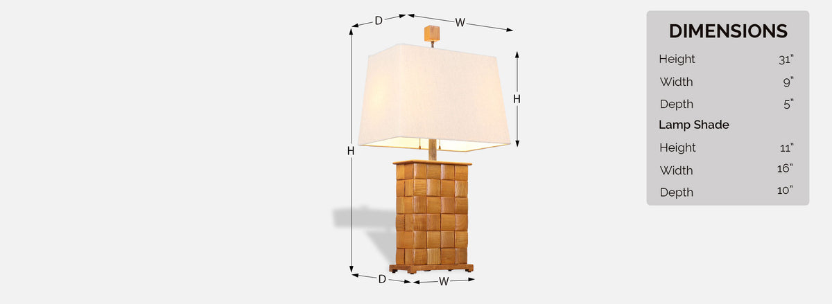 Paul Laszlo "Basket Weave" Table Lamp for Brown Saltman