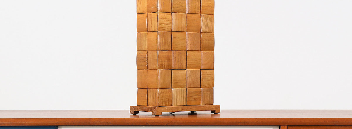 Paul Laszlo "Basket Weave" Table Lamp for Brown Saltman